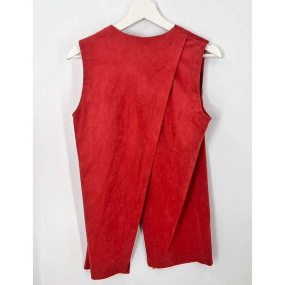 Soft Surroundings Cardigan Pink Faux Suede Look Vest Open Front PSX Petite - Picture 4 of 8